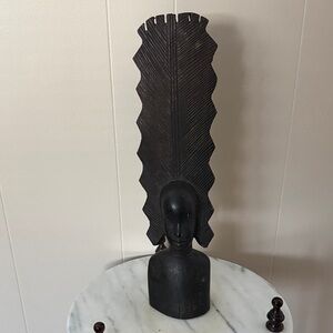 Elegant Black Wooden Sculpture